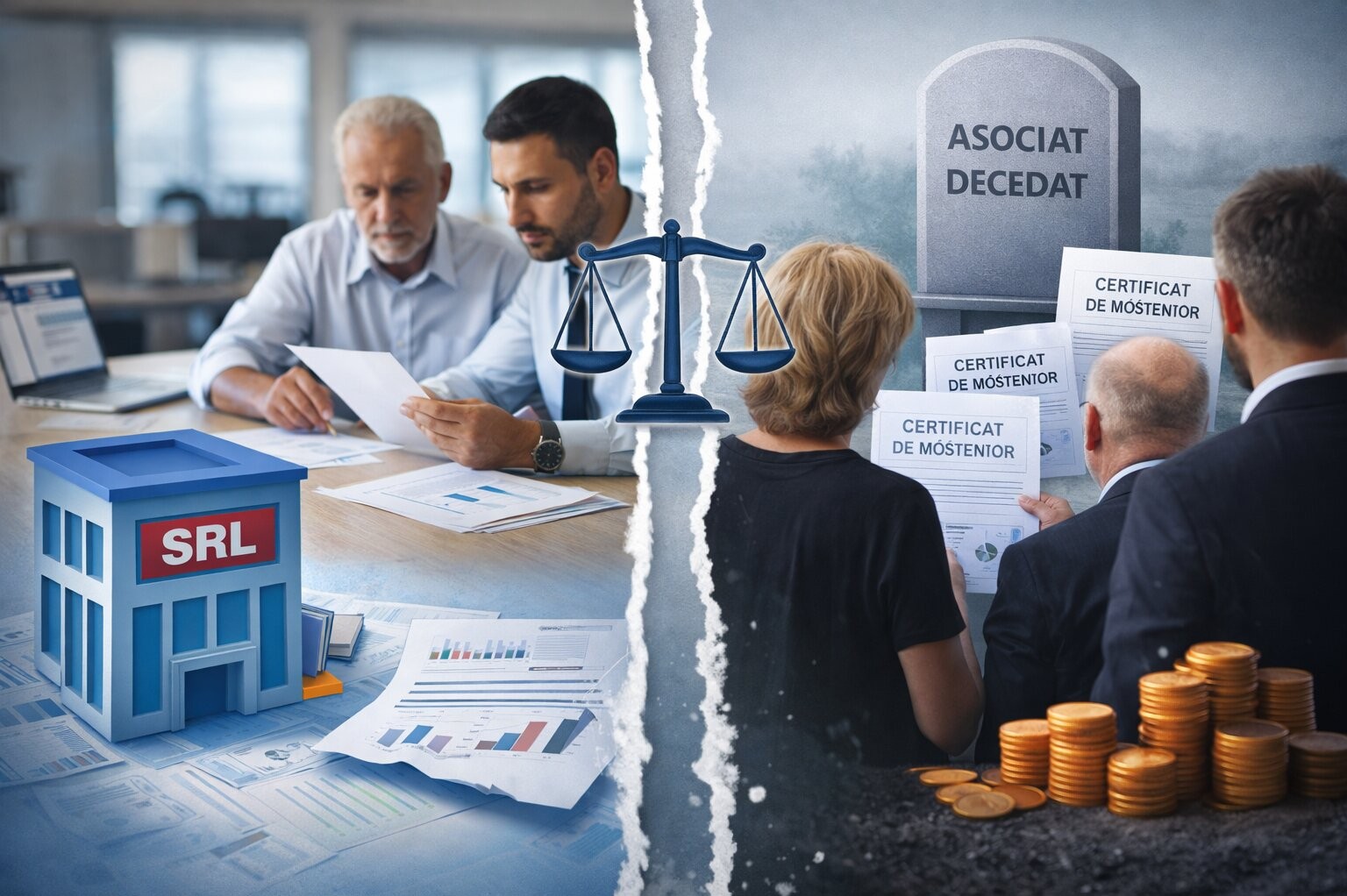 Ce se întâmplă cu un SRL când un asociat decedează?